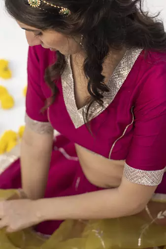 wine plain cotton silk lehenga