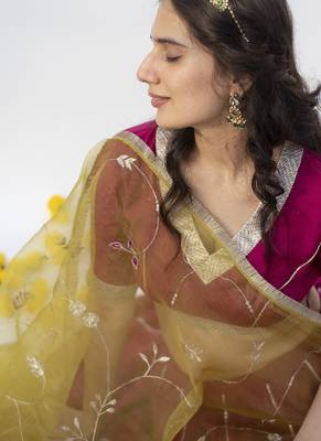 wine plain cotton silk lehenga 4