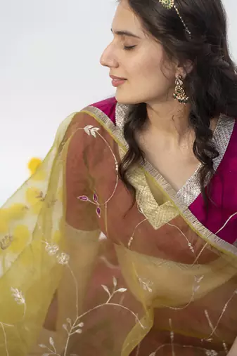 wine plain cotton silk lehenga