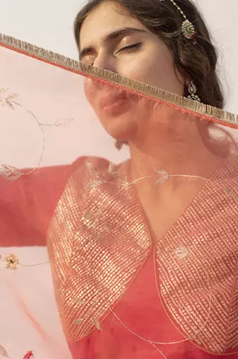 pink plain cotton silk lehenga