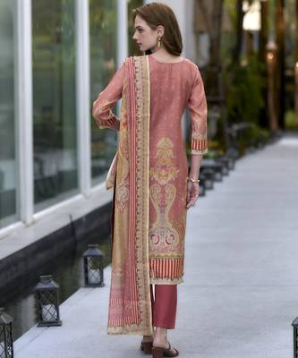 Women's Gorgeous Silk Blend Embroidery Straight Kurta with Pant And Dupatta Set 3