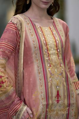 Women's Gorgeous Silk Blend Embroidery Straight Kurta with Pant And Dupatta Set 4