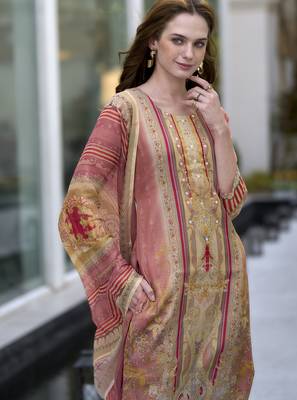 Women's Gorgeous Silk Blend Embroidery Straight Kurta with Pant And Dupatta Set 5