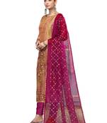 Women's multi embroidered simmer dress material