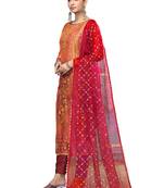 Women's multi embroidered simmer dress material