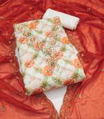 Women's multi embroidered modal cotton butti dress material