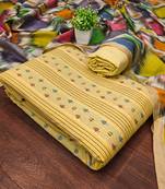 Women's yellow unstitched weaving cotton jacquard dress material
