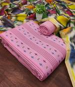 Women's pink weaving cotton jacquard dress material