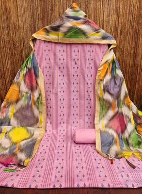 Women's pink weaving cotton jacquard dress material 2
