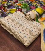 Women's beige weaving cotton jacquard dress material