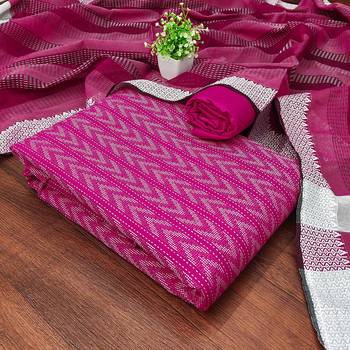 Women's pink weaving cotton jacquard dress material 1