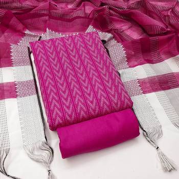 Women's pink weaving cotton jacquard dress material 3