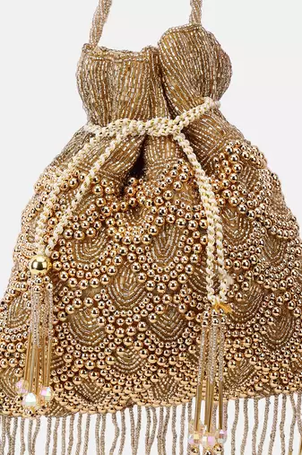 Golden Embellished handmade potli bag