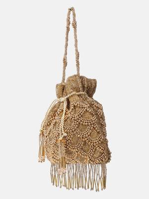 Golden Embellished handmade potli bag 3