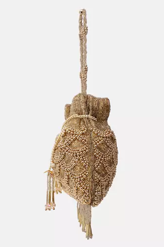 Golden Embellished handmade potli bag