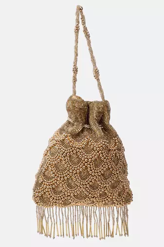 Golden Embellished handmade potli bag