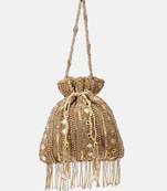 Hand-Beaded Gold Embellished Potli bag