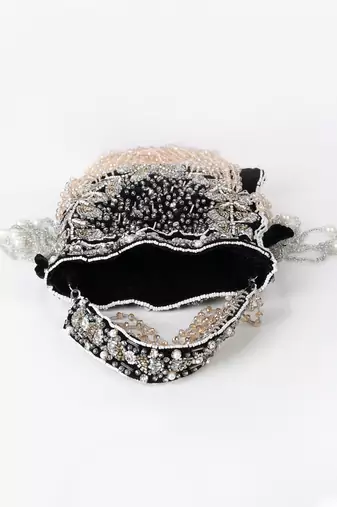 Black Velvet Embroidered Bridal Potli bag