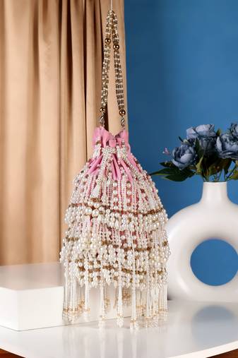 Baby Pink bridal potli bag