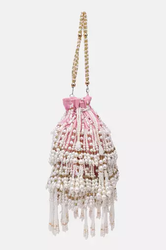 Baby Pink bridal potli bag