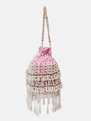 Baby Pink bridal potli bag 5