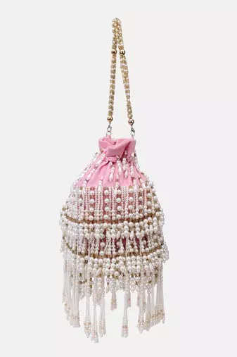 Baby Pink bridal potli bag