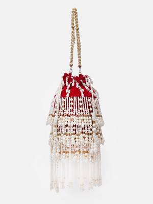 Embroidered Indian Bridal Potli for Weddings Magenta 4