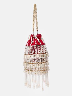 Embroidered Indian Bridal Potli for Weddings Magenta 5