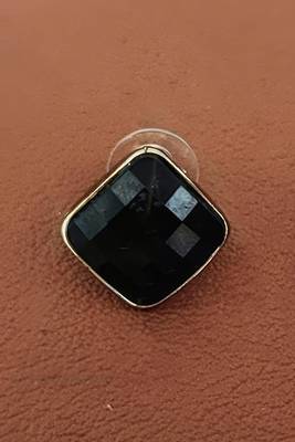 Black designer antique stud earrings – fancy style tops in high gold polish for party & ethnic wear 2
