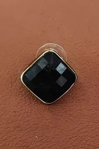 Black designer antique stud earrings – fancy style tops in high gold polish for party & ethnic wear