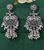 Oxcid peacock design oxidized silver earrings – stylish & traditional fancy wear