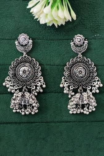 Oxcid  designer oxidized silver earrings – beautiful party wear jewelry