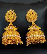 Pearlsouth indian temple jhumka earrings – high gold polish traditional jewelry