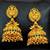 Green south indian temple jhumka earrings – high gold polish traditional jewelry