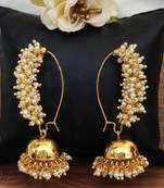 Golden clustered pearl designer fancy style beautiful antique style antique jhumka earring