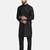 Black cotton solid kurta set