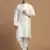 Off-white plain dupion kurta set