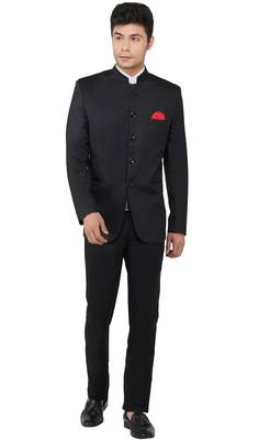 Black bandgala suit for men 1