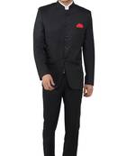 Black bandgala suit for men