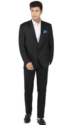 Black notched lapel blazer with trousers 1