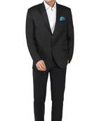 Black notched lapel blazer with trousers