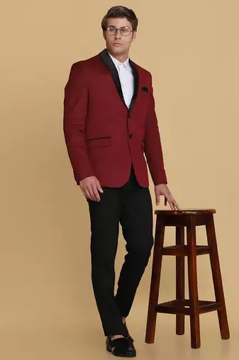 Maroon men tuxedo