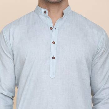 Men solid cotton kurta set 5