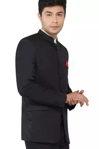 Black bandgala suit for men