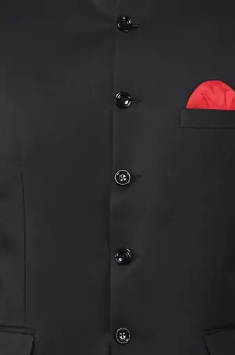 Black bandgala suit for men