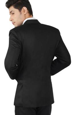 Black notched lapel blazer with trousers 5