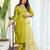 Women's Viscose Slub Embroidered Straight Kurta with Pant And Dupatta Set