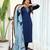 Women's Viscose Slub Embroidered Straight Kurta with Pant And Dupatta Set