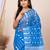 Blue & White Woven floral design cotton jamdani saree 