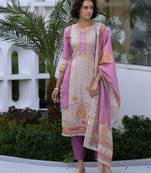 Women's Gorgeous Silk Blend Embroidery Straight Kurta with Pant And Dupatta Set
